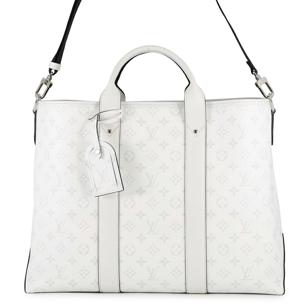 Louis Vuitton Monogram Taiga Weekend Tote NM White Leather Bag